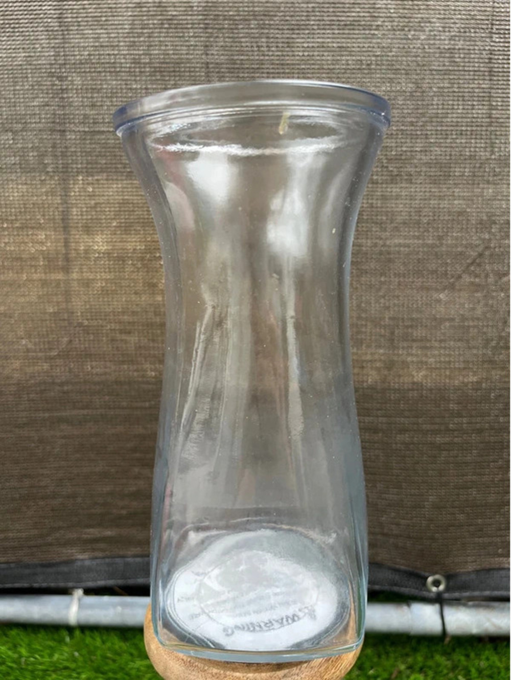 8” glass vase